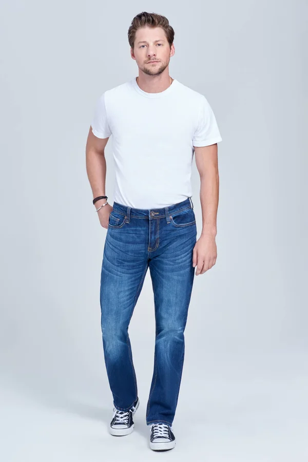 Seven7 Men's Straight 4-Way Stretch Jean - 3D Rinse - 3D Rinse