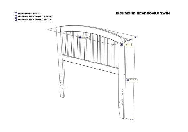 Atlantic Furniture Richmond Headboard - Twin, White