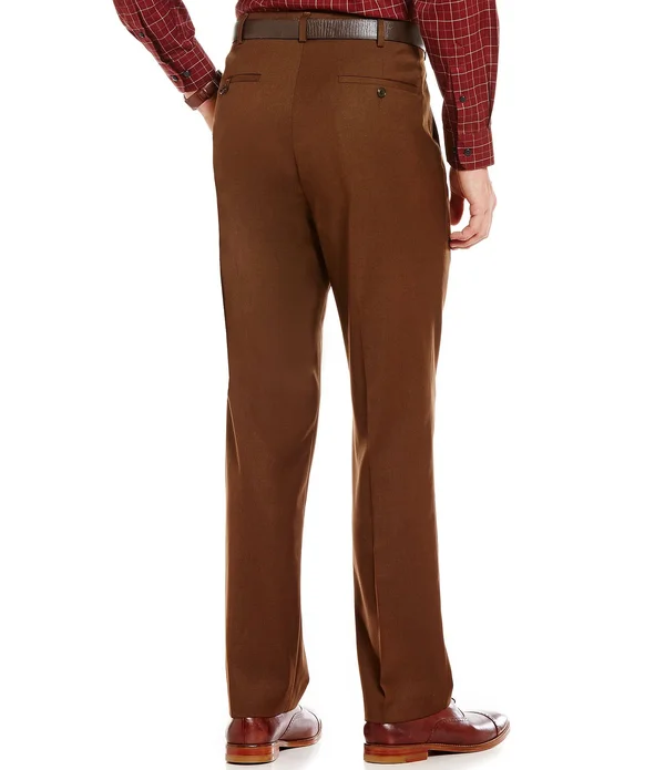 Roundtree Yorke TravelSmart Luxury Gabardine Ultimate Comfort Classic Fit Flat Front Non-Iron Dress Pants - 30 30