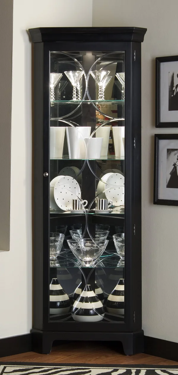 Pulaski Oxford Black Corner Curio