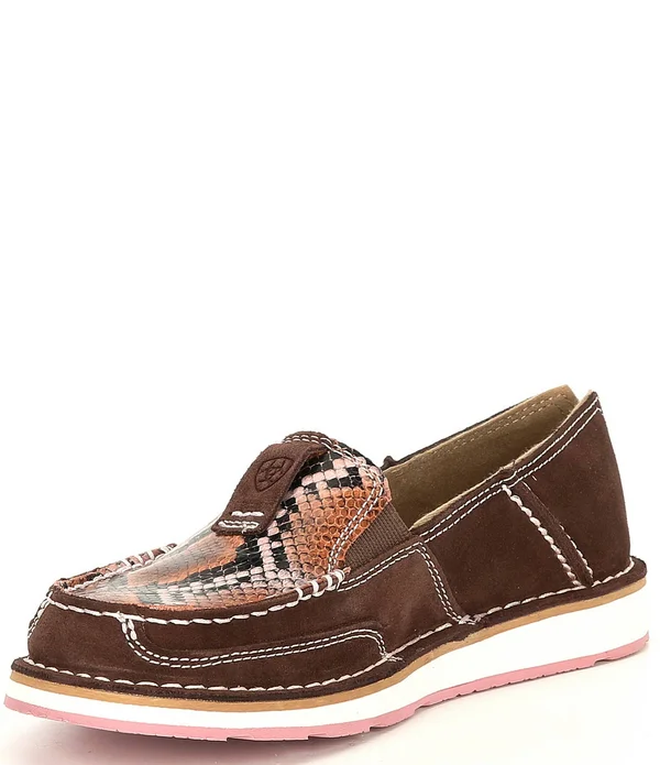 Ladies Ariat Cruiser Coffee Bean Suede/Chocolate Snake Print- 10035829