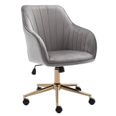 Duhome Home Office Chair Computer Desk Chair Armchair Task Chair Velvet Upholstered Grey 1 Pcs - Size: One size, Gray