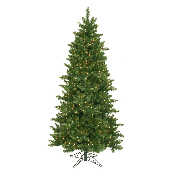 Vickerman 6.5& Camdon Fir Slim Artificial Christmas Tree, Clear Dura-Lit Lights