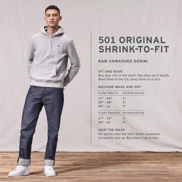 Levi&s 501 Original Shrink-to-Fit Men's Jeans - Black 35x36