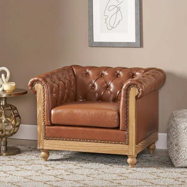 Christopher Knight Home Castalia Club Chair - Dark Brown + Natural