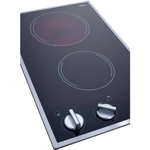 Summit Appliance - 12x22 Built-in Electric Cooktop with 2 Burners and Residual Heat Indicator