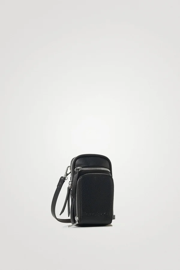 Leather Effect Hanging Coin Purse - Black - U