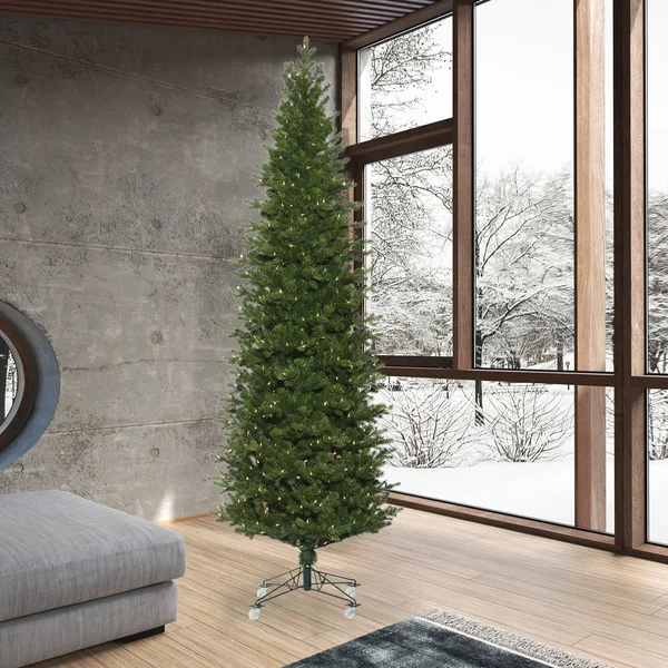 Vickerman 9& x 40x22 Eagle Frasier Slim Artificial Christmas Tree, Warm White Dura-Lit LED Lights