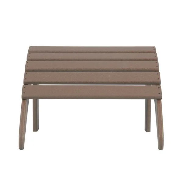 Outdoor Patio Folding Adirondack Ottoman - Weathered Wood