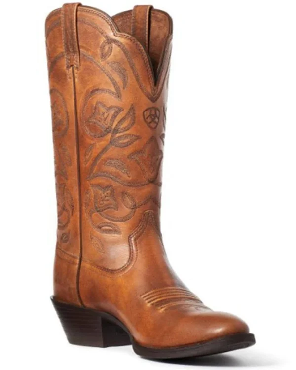 Ariat Women's Heritage Copper Brown R-Toe Western Boots
