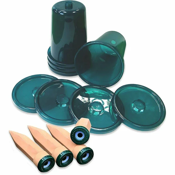 Bio Green HCPS4 Garden Plant Self Watering System Kit - Set of 4 Cups and Stakes