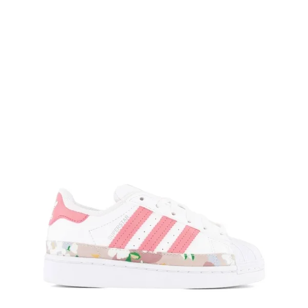 Adidas Originals Kids - White Floral Superstar Sneakers - Girl - 35 (UK 2.5) - White - Casual Trainers