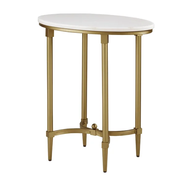 Madison Park Bordeaux End White/Gold Table