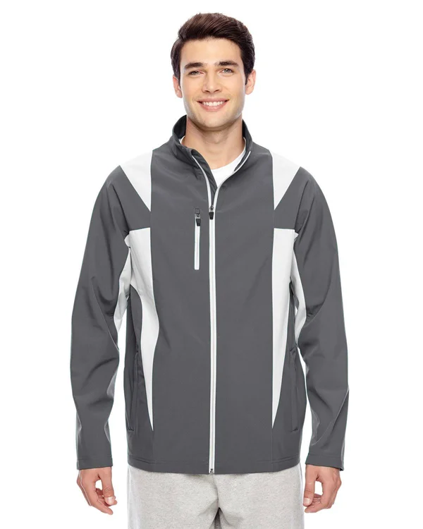 Team 365 Tt82 Men's Icon Colorblock Soft Shell Jacket - SP Red/ SP Slvr - S
