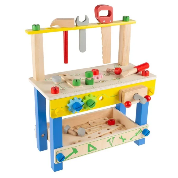 Toy Workbench Kids Tabletop Building Workshop and Tool Playset by Hey! Play!