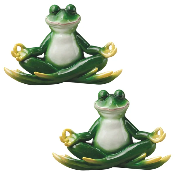 Design Toscano Strike A Pose Zen Yoga Frog Statue (Set of 2)