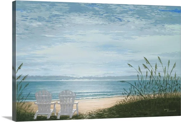 Beach Chairs, Canvas Wall Art, 24x16, Great Big Canvas
