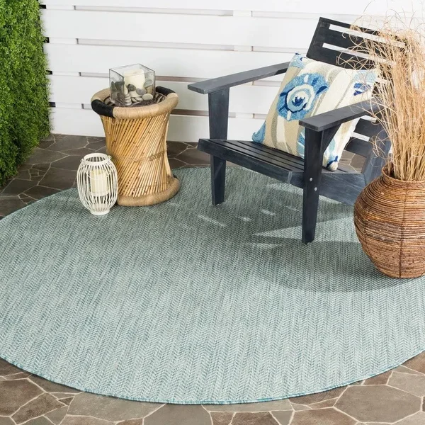 Safavieh Courtyard Carolann Indoor/ Outdoor Rug - 5&3x22 x 5&3x22 Round - Natural/Cream