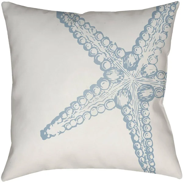 Surya Nautical III Starfish Outdoor Pillow - Blue