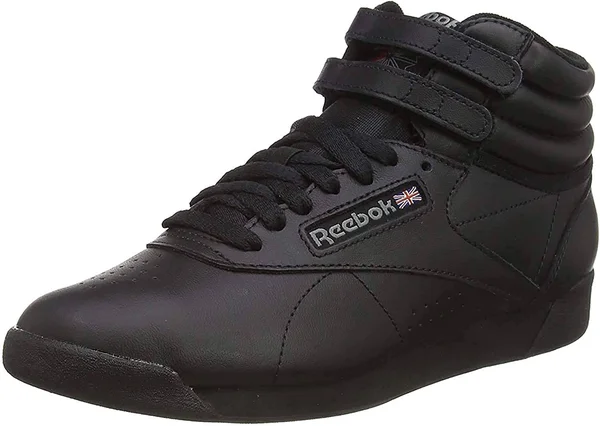 Reebok Freestyle Hi Black Women's Shoes, Size: 5