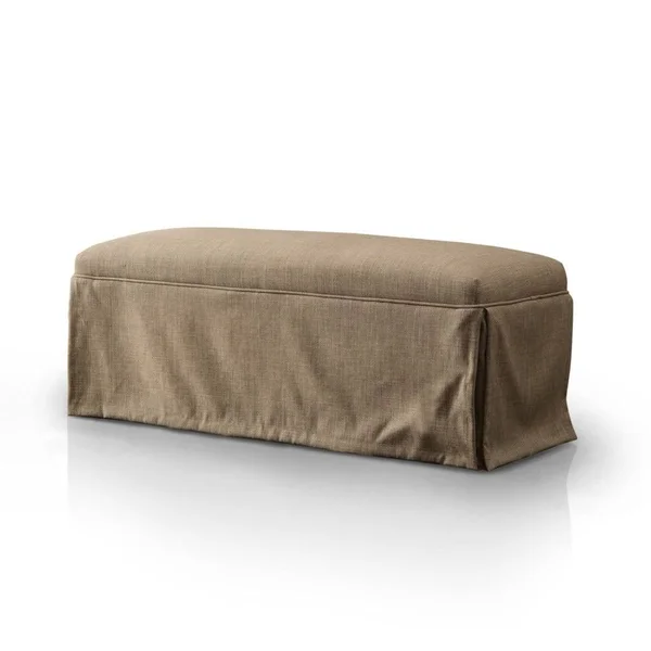Furniture of America Cols Transitional Linen Fabric Accent Bench, Brown