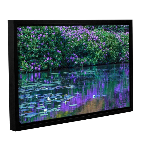 Simon Kayne 'Lilly Pads 2' Gallery Wrapped Floater-framed Canvas - 32x48