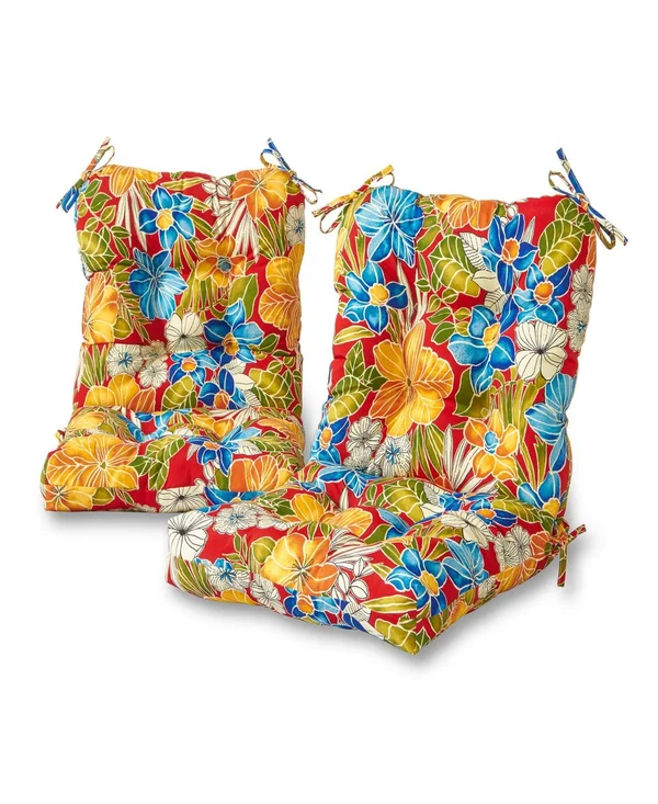 Set of 2 Outdoor Seat/Back Chair Cushion Baltic Greendale Home Fashions, 42 x 21 x 4 inches