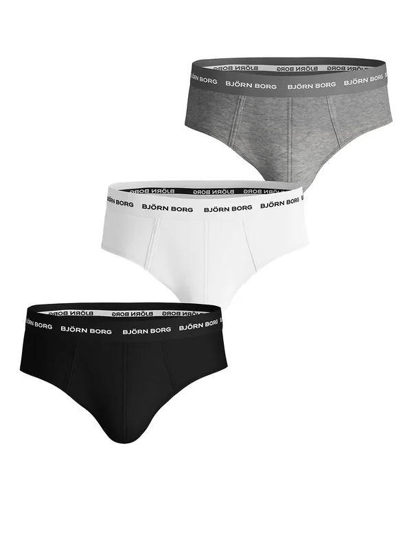 Bjorn Borg Men's Hip Brief Solid 3P Black