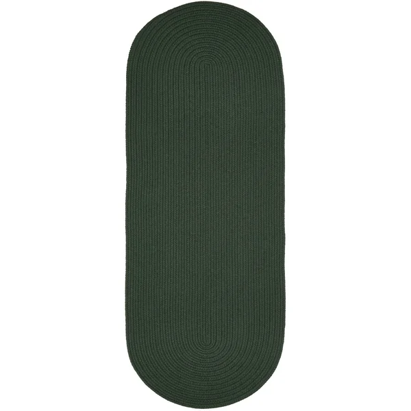 Pura Braided Green Wool Rug - Hunter Green, 8' Round