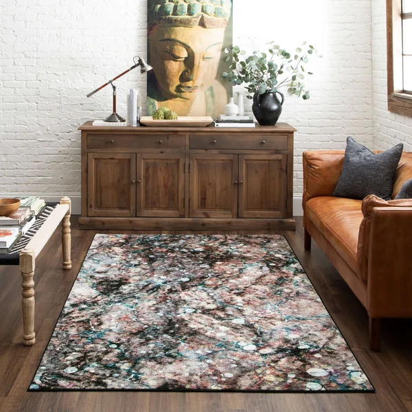 Mohawk Home Prismatic Layered Marble Rug, Grey, 2x3 ft
