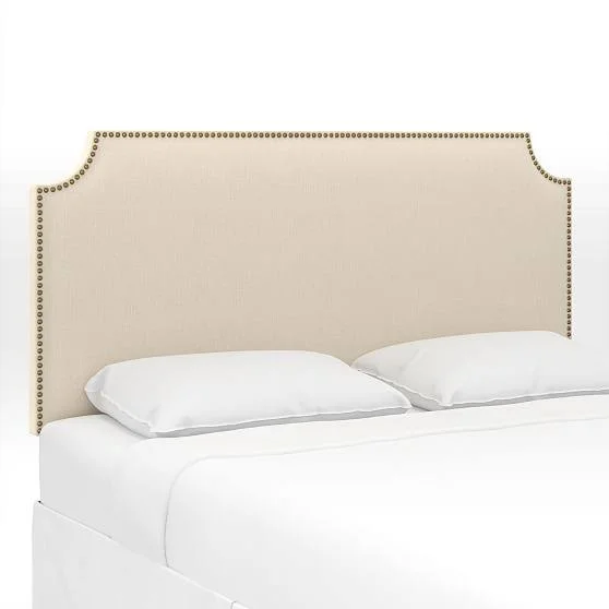 Serena Upholstered Headboard - Full, Linen Weave, Stone White