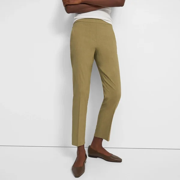 Theory Women's Treeca Pull-On Crop Pants - Sprig - Size 6