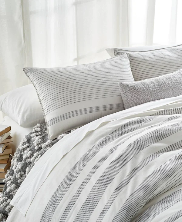 Dkny Pure Woven Stripe Duvet - Full/Queen, Ivory/ Black