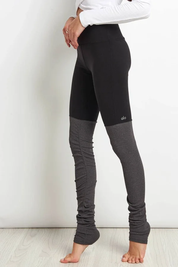 ALO YOGA High-Waist Goddess Legging - Women's Black/Stormy Heather - XS