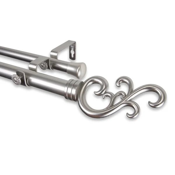 Rod Desyne Madeline Double Curtain Rod Satin Nickel