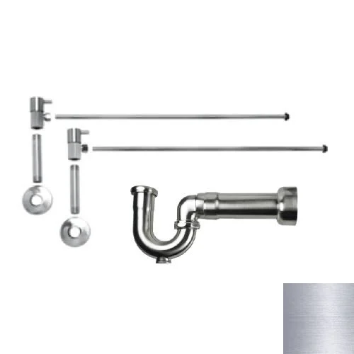 Mountain Plumbing MT3045-NL/SC Lever Handle Lavatory Angle Supply Kit with New England/ Massachusetts P-Trap - Satin Chrome