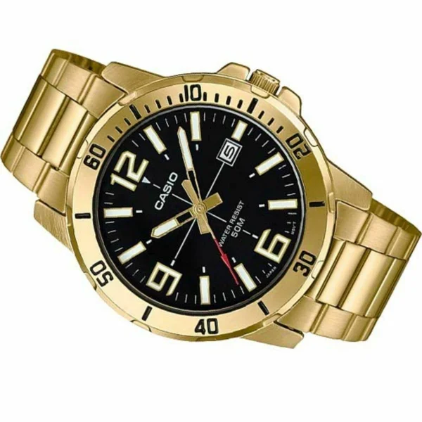 Casio MTP-VD01G-1B Stainless Steel Strap Mens Gold Analog Watch