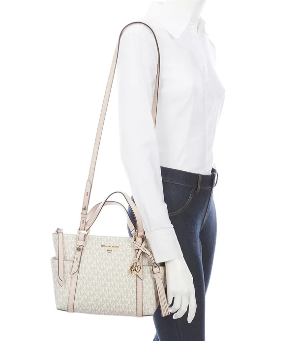 Michael Kors Signature Sullivan Small Top Zip Convertible Tote Bag - Brown/Acorn