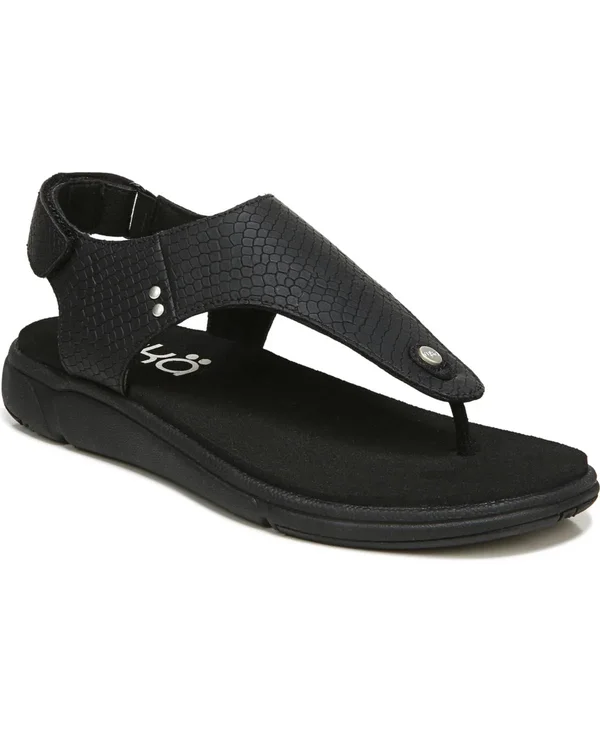 Ryka Women's Margo Ankle Straps Sandals - Black Snake