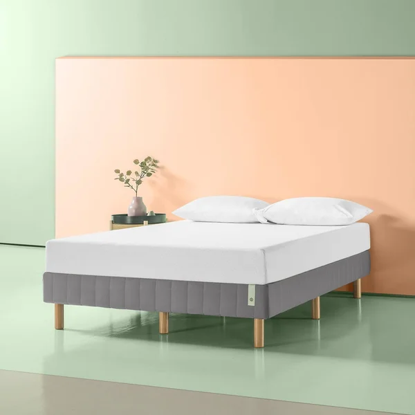 Zinus Justina Metal 14 inch Mattress Foundation - Slate Grey Full
