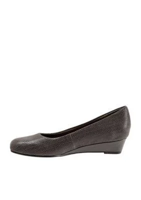Trotters Women's Lauren - Dark Grey Suede/Patent Leather