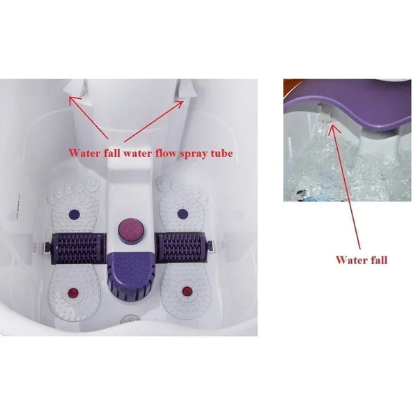 All in One Foot Spa Bath Massager W Motorized Rolling Massage Heat Wave O2
