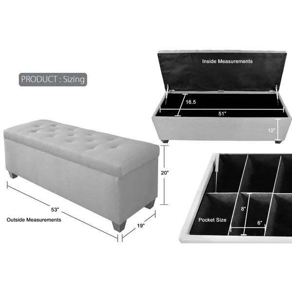 The Sole Secret Sole Secret Obsession Espresso 10-Button Tufted Shoe Storage Bench