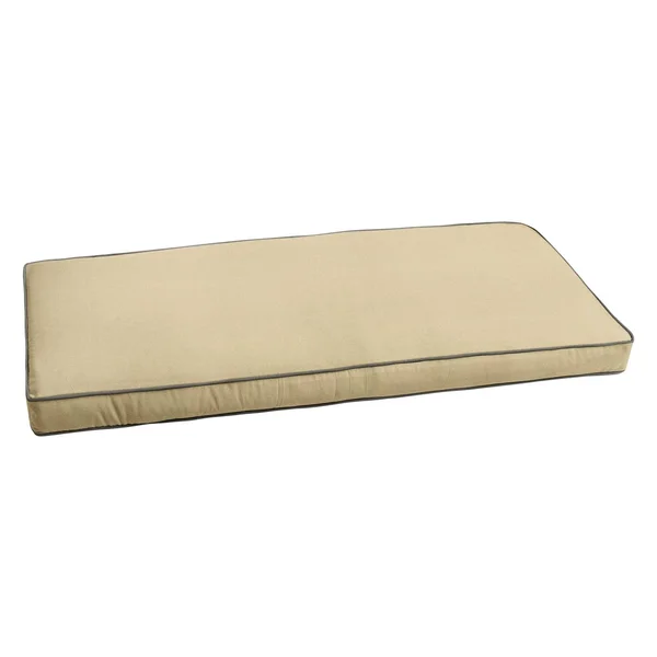Mozaic Company Corded Sunbrella Outdoor Bench Cushion - Canvas, Size: 18L x 60W x 2H, Beige