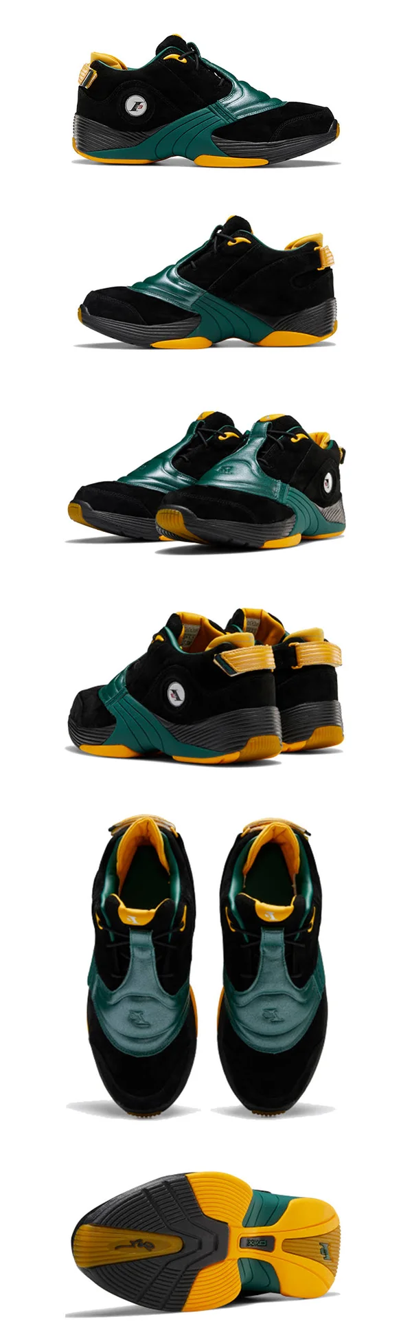 Reebok Answer 5 &Bethel High School& Black/Dark Green/Fierce Gold Basketball Shoes/Sneakers FX7199 (US Size 10)