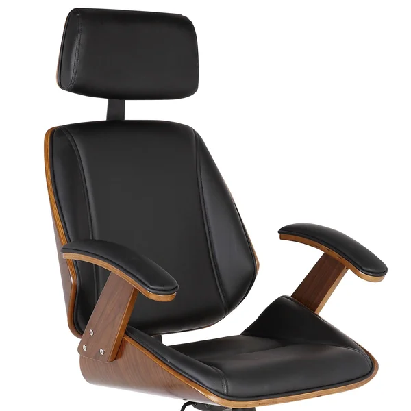 Armen Living Century Faux Leather Office Chair, Black