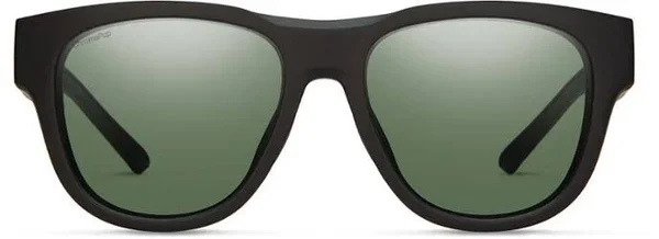 Smith Rounder Sunglasses Matte Black ChromaPop Polarized Gray Green