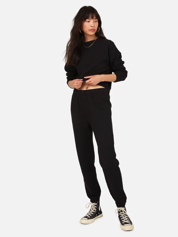 Fleece Relaxed Sweatpant Jet Black, XL