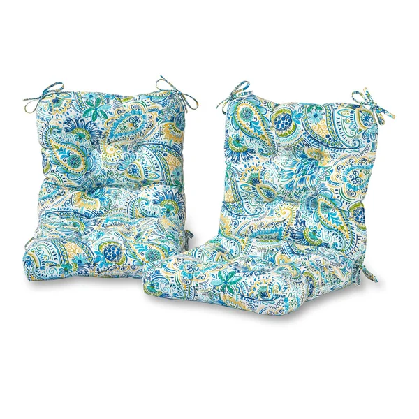 Set of 2 Outdoor Seat/Back Chair Cushion Baltic Greendale Home Fashions, 42 x 21 x 4 inches