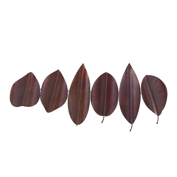 Carbon Loft Sulina Brown Metal Leaf Wall Sculpture - 53 x 24
